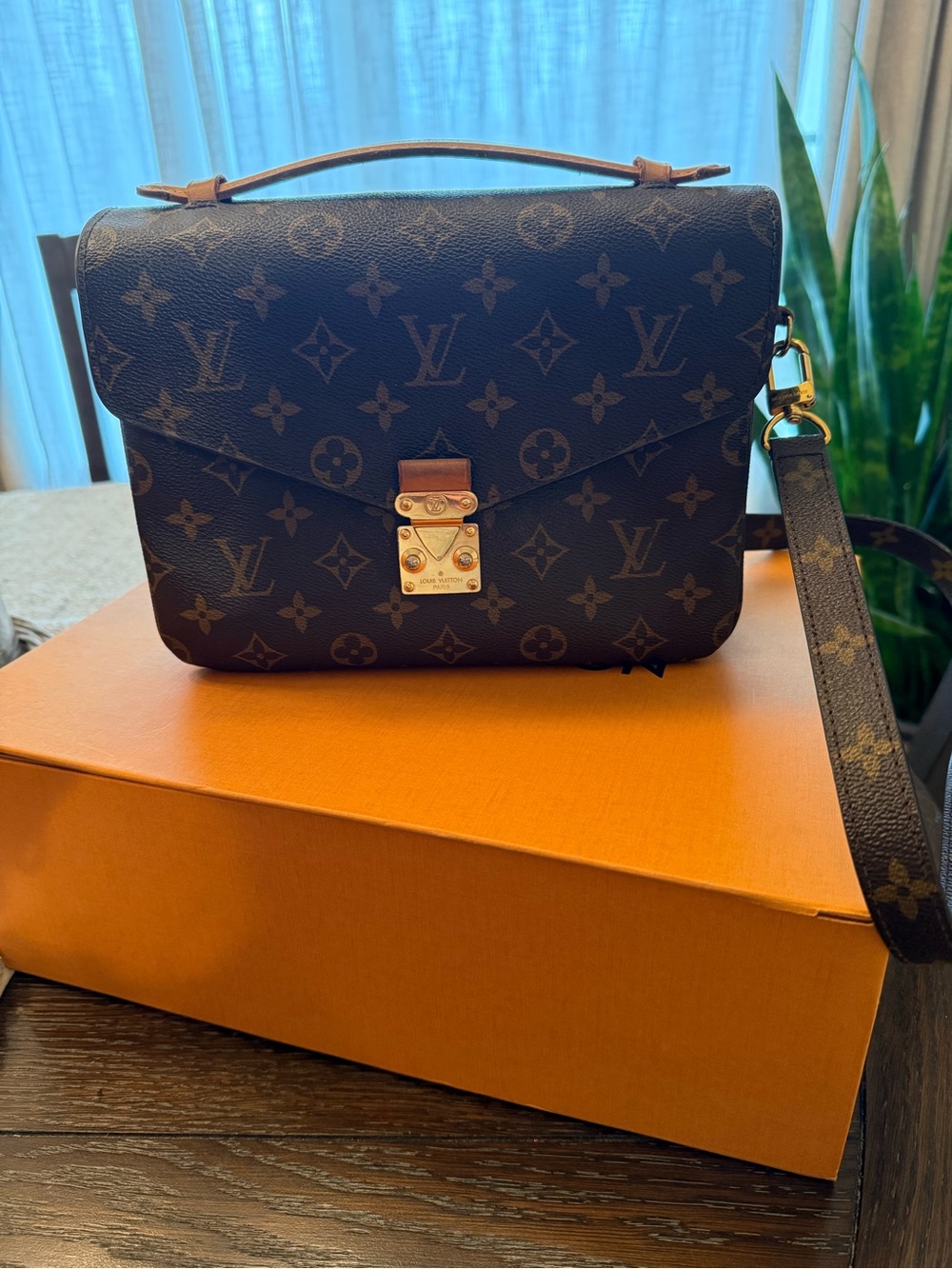 Louis Vuitton Monogram Metis Satchel in Dark Brown with Tan Trim